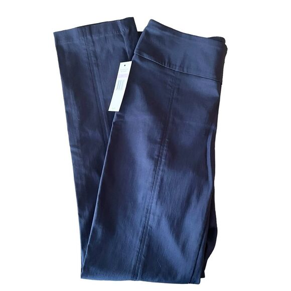 NWT EIGHT CLOVERS Chino Stretch Pull On Navy Straight Leg Pants Size 6 Women's - Picture 1 of 7